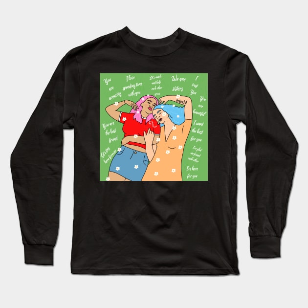 Best friend goals Long Sleeve T-Shirt by Ranaawadallah